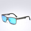 UV400 Mens Polarized Sunglasses Silver&Black