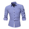 Mens Printed Striped T Shirt Casual Long Sleeve Shirt Tops