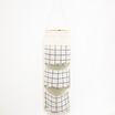Shouyou cotton&linen waterproof storage hanging bag hanging multi-layer sling fabric door behind the debris storage bag storage bag JD-SN-64 white plaid