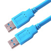 Shanze SAMZHE AA-815 USB20 data line male to public AM AM notebook radiator cable double-headed mobile hard disk box data cable transparent blue 15 m