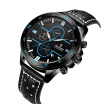 Sports Watches For Men Leather Band 30m Waterproof Chronograph Wrist Watch