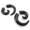 Hpolw Mens Acrylic Stainless Steel Horn Claw Stud Earrings Plugs Gauges Illusion Tunnel Black