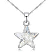 Fashion Crystal Star Pendant Necklaces Chain Necklace For Women Made with Crystal from Austria White Gold Plated 26628