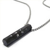 Hpolw Classic Stainless Steel Casting Black Pencil Pendants Jewellery White crystal Necklace18-26 inch Chain