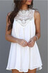 Wonderful Round Neckline Sleeveless Mini Dress with Embroidery Lace Homecoming Dress
