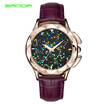 SANDA Luxury Leather Quartz Watch Women Clock Female Ladies Dress Wristwatch