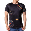 Black Mens Printed O-Neck Pullover Short Sleeve T-Shirts