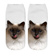 1 Pair Funny Unisex Short 3D Cat Printed Anklet Casual Socks