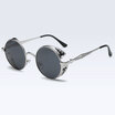 Brand Men Women Summer Fashion Polarized Sunglasses Gothic Steampunk Coating Mirrored Round Circle Sun Glasses Retro UV400 Vintage