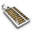 Hpolw Mens&Womens Gold&Silver Cast Stainless Steel Jewelry Accessories Abacus Pendant Necklace18-26 inch ChainChristmas Gift