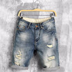 summer denim shorts male jeans men jean shorts bermuda skate board harem mens jogger ankle ripped wave 38 40