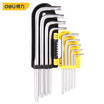 Deli deli long type hole hole type hex wrench set chrome vanadium steel L type hex wrench screwdriver 9 piece set DL2177