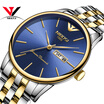Saat NIBOSI Business Ultra Thin Mens Watches 2018 Top Brand Luxury Quartz Stainless Steel Watches Men Fashion Calendar Date Week