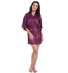 Women Nightgowns Simulation Silk Kimono Robe Elegant Solid Color Summer Sexy Shorts Bathrobe