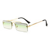 SHAUNA Trending Glitter Eyebrow Women Small Square Rimless Sunglasses Fashion Men Clear Green Pink Purple Glasses UV400