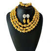 Gold Metal Ball Women Party Accessories African Jewelry Set Necklace Bracelet Earrings Nigerian Jewelry Wedding Jewelry Sets