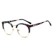women eye glasses frame men Vintage metal round half frame Brand design eyeglasses Myopia Glasses spectacles Optical Clear Lenses