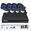 Romacci OWSOO 4CH Channel Full HD 1080P POE NVR Network Video Recorder 4pcs 1MP Megapixels POE Weatherproof Outdoor Bullet IP