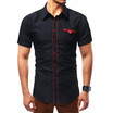 Mens Summer Short Sleeved Self Cultivation Personality Shirt Casual Fashion Collar Shirt