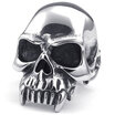 Hpolw Mens Stainless Steel SkeletonSkull Ring Punk Vintage Party Biker Unique Jewelry Large Heavy Gothic Skul men ring