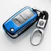 Di Galen all-inclusive Volkswagen key case Lai Yi Sagitar new Bora Jetta Santana Lang Wei collar key bag car leather key chain A electric blue big head buckle
