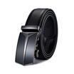XHtang Mens Belt Genuine Leather Automatic Buckle belt For Waistband Ratchet Strap Black Leather Belt Designer Belt For Jeans Gift