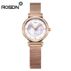 ROSDN Fashion Watches for Women Rose Gold Quartz Watch Waterproof Sport Steel Mesh Strap Wristwatches