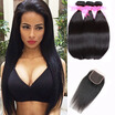 Dream Like Indian Stright Hair 3 Bundles with Closure 100 Unprocessed Human Virgin Hair