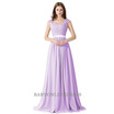 Long Chiffon Bridesmaid Dres Illusion Back Plus Size A-Line Sleeveless Wedding Bridesmaid Dresses