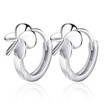 New Fashion Women Plum Flower Earrings Flowers Clip Earrings White Gold Plated Ear Jewelry Nice Gift E24