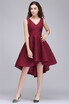 A Line V Neck Burgundy Lace Cocktail Homecoming Dresses