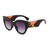 SHAUNA Fashion Mixed Color Leg Women Cat Eye Sunglasses Retro Men Gradient Lens Shades UV400