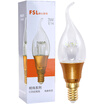 Foshan Lighting FSL LED pull the mouth of small mouth crystal light bulb E14 small screw warm white 3000K 3W wax tail bubble beads gold