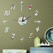 Modern Large 3D Mirror Surface Wall Clock Sticker Home Office Room DIY Decor