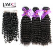 9A Lace Closure With 3 Bundles Peruvian Curly Virgin Human Hair Weaves 4 PcsLot Kinky Curly Remy Hair And Closures Natural Black