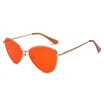 SHAUNA Comfortable Spring Hinge Metal Frame Women Cat Eye Sunglasses INS Fashion Men Clear Red Lens Sunglasses UV400