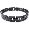 Hpolw Mens Magnetic Magnets Stainless Steel Bracelet Classic Links Black
