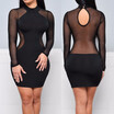 Fashion Women Long Sleeve Casual Dress Evening Party Dress Cocktail Party Mini Dress