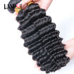 10A Unprocessed Virgin Brazilian Deep Wave Curly Remy Human Hair Weaves 3 Bundles Natural Black Color Can Bleach 613 2 Years Life