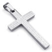 Hpolw Stainless Steel Mens Lords Prayer Cross Pendant Necklace Silver 18-26 inch Chain