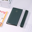 Deli deli 48K leather retro travel hand account notebook creative pencil case hand-painted schedule book book green SZ600