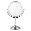 MECOR 7-inch LED light mirror metal stainless steel wire drawing adjustable brightness double-sided desk lamp can enlarge the gift mirror 0076