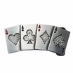 New Hip Hop Clear Rhinestones 4 Ace Poker Card Bling Rock Buckle