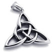 Hpolw Mens&Womens Vintage silver Stainless Steel Celtic Knot Amulet Triangle star Hollow Pendant Necklace18-26" Chain