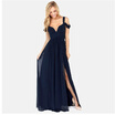 Womens V-Neck Backless Chiffon Maxi Dress