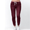Womens Solid Color Jeans with Elastic Waist & Ankles