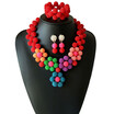 Mixed Color Luxury African Beads Jewelry Set New Coral Rose Bridal Jewelry Nigerian Wedding Pearl Necklace Earrings Bracelet