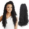 6PacksLot Wavy Goddess Faux Locs Crochet Synthetic Braiding Hair 18 inch Soft Curly Fauxlocs Havana Mambo Twist Kanekalon Hair
