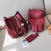New Type Bucket Four Piece Suit Bag Pu Solid Color Bag Ladies Handbag 8 Colors