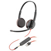 Plantronics C3225 binaural noise canceling headphones computer phone headset USB 35 mm dual interface